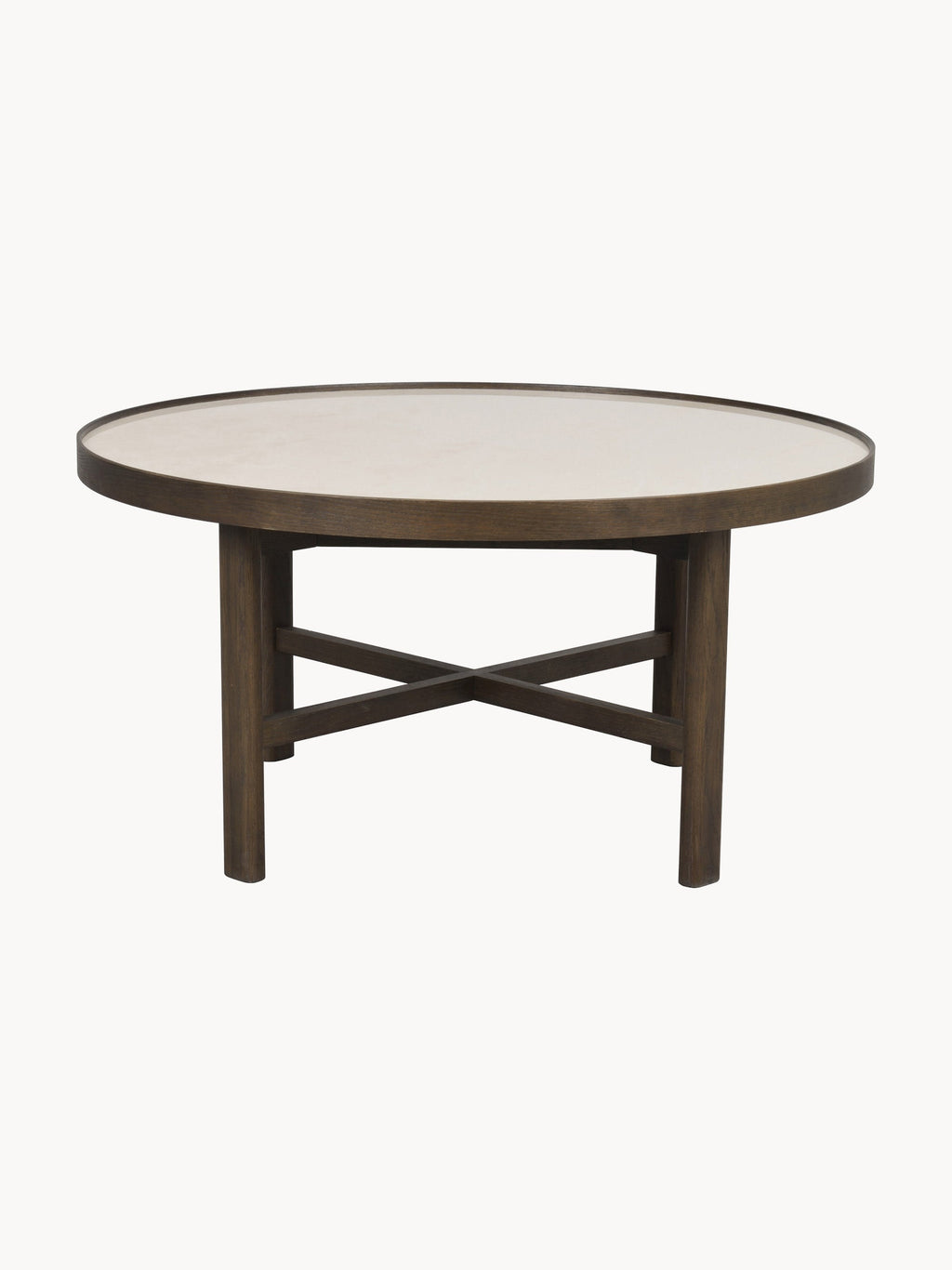 Marsden Round Oak Wood Coffee Table, Ø 90 cm