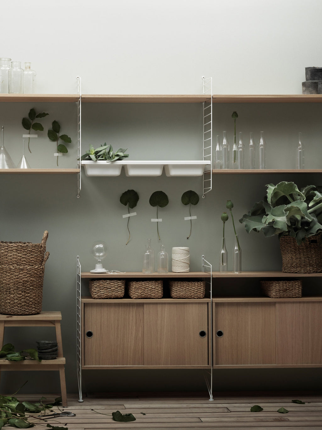 Cabinet String System with Sliding Doors, W 78 x D 20 cm