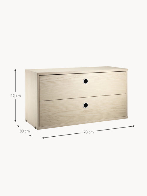 Cabinet String System with Drawers, W 78 x D 30 cm