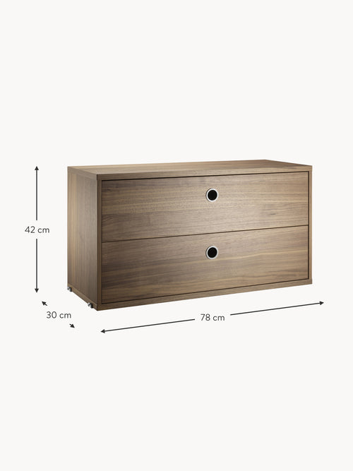 Cabinet String System with Drawers, W 78 x D 30 cm
