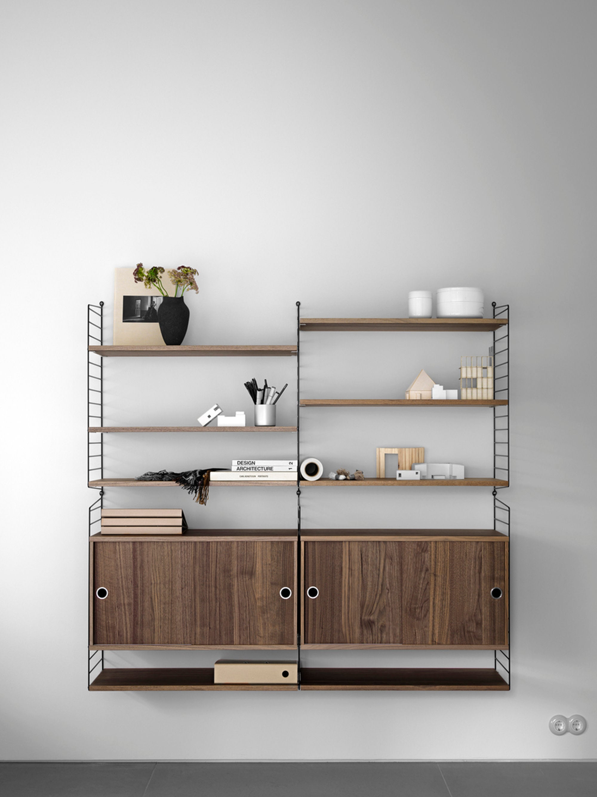Cabinet String System with Sliding Doors, W 78 x D 20 cm