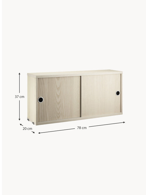 Cabinet String System with Sliding Doors, W 78 x D 20 cm