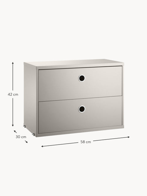 Cabinet String System with Drawers, W 58 x D 30 cm