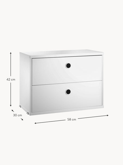 Cabinet String System with Drawers, W 58 x D 30 cm