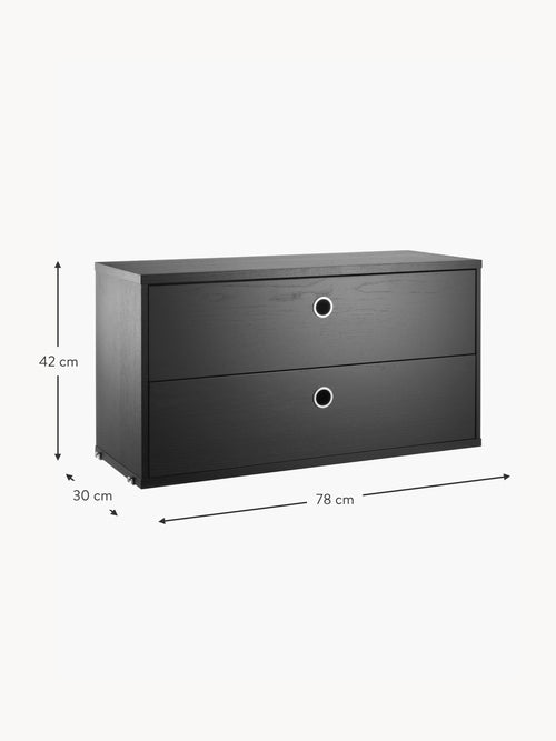 Cabinet String System with Drawers, W 78 x D 30 cm