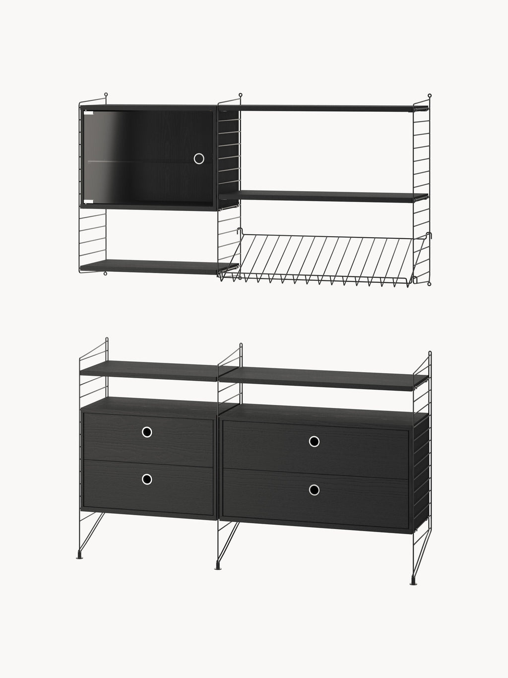 Cabinet String System with Drawers, W 78 x D 30 cm