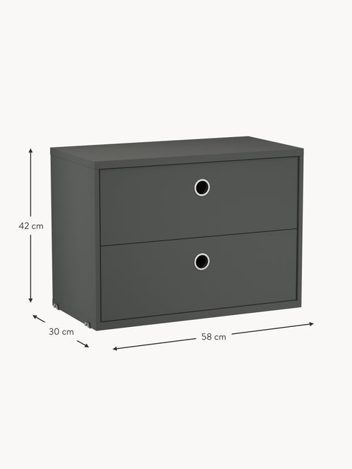 Cabinet String System with Drawers, W 58 x D 30 cm