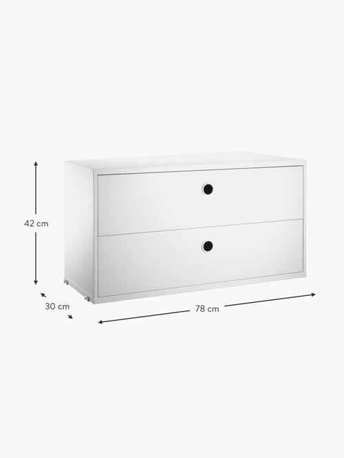 Cabinet String System with Drawers, W 78 x D 30 cm