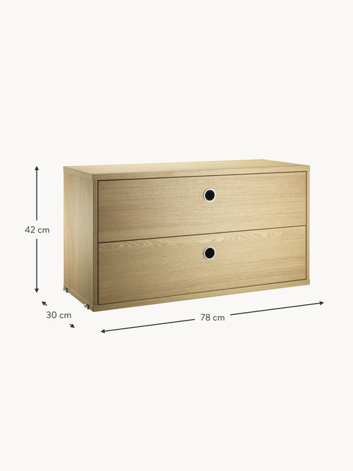 Cabinet String System with Drawers, W 78 x D 30 cm