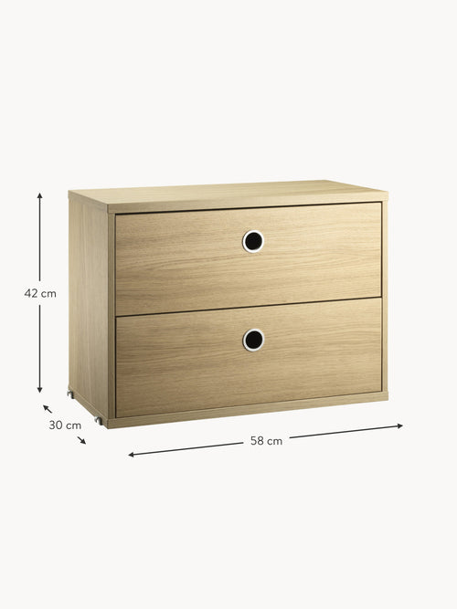 Cabinet String System with Drawers, W 58 x D 30 cm