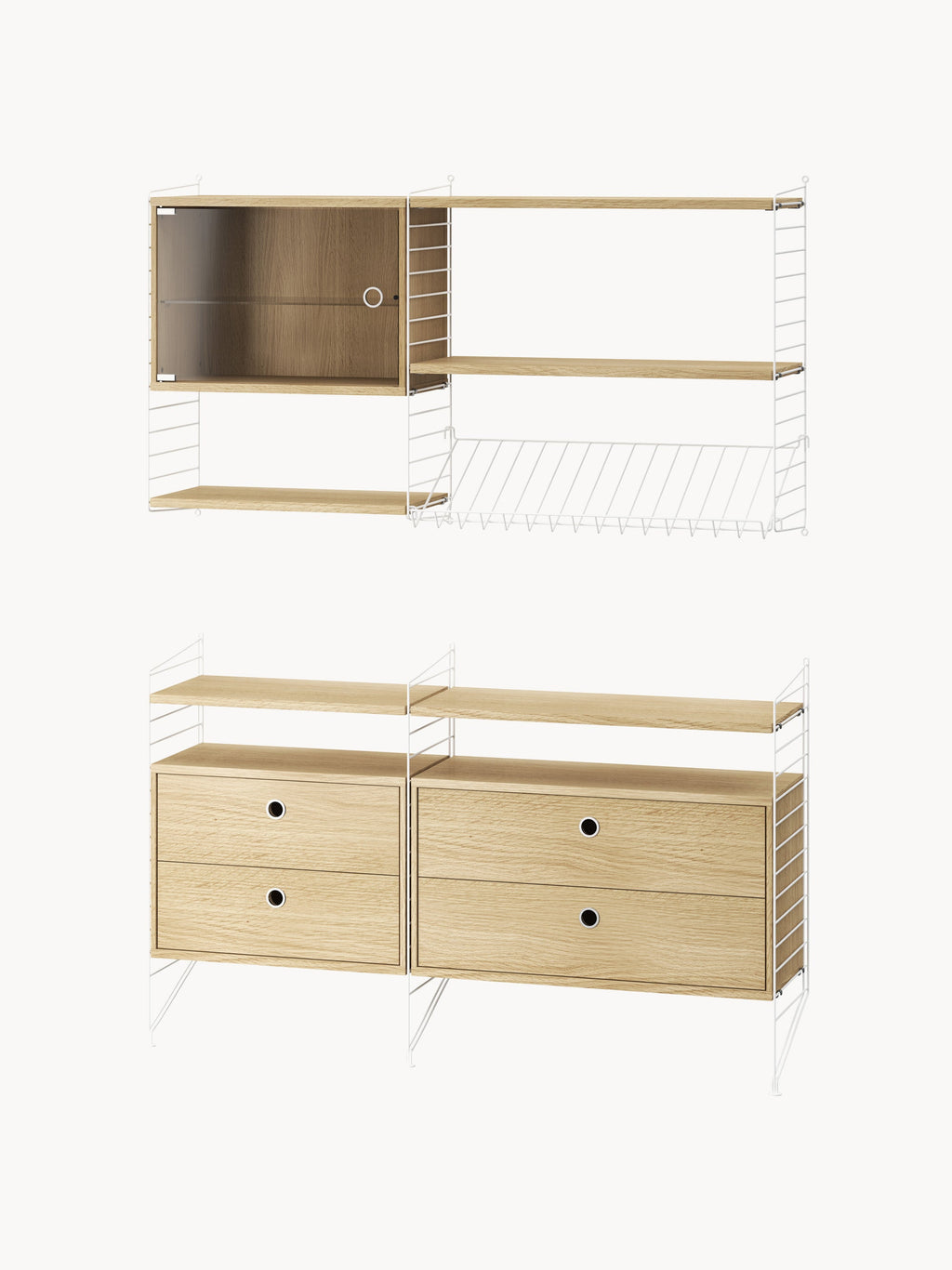Cabinet String System with Drawers, W 58 x D 30 cm