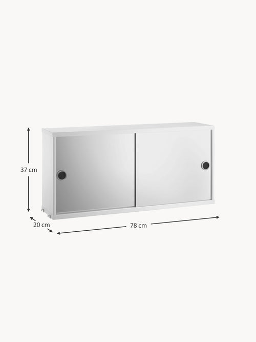 Cabinet String System with Two Mirror Doors, W 78 x D 20 cm