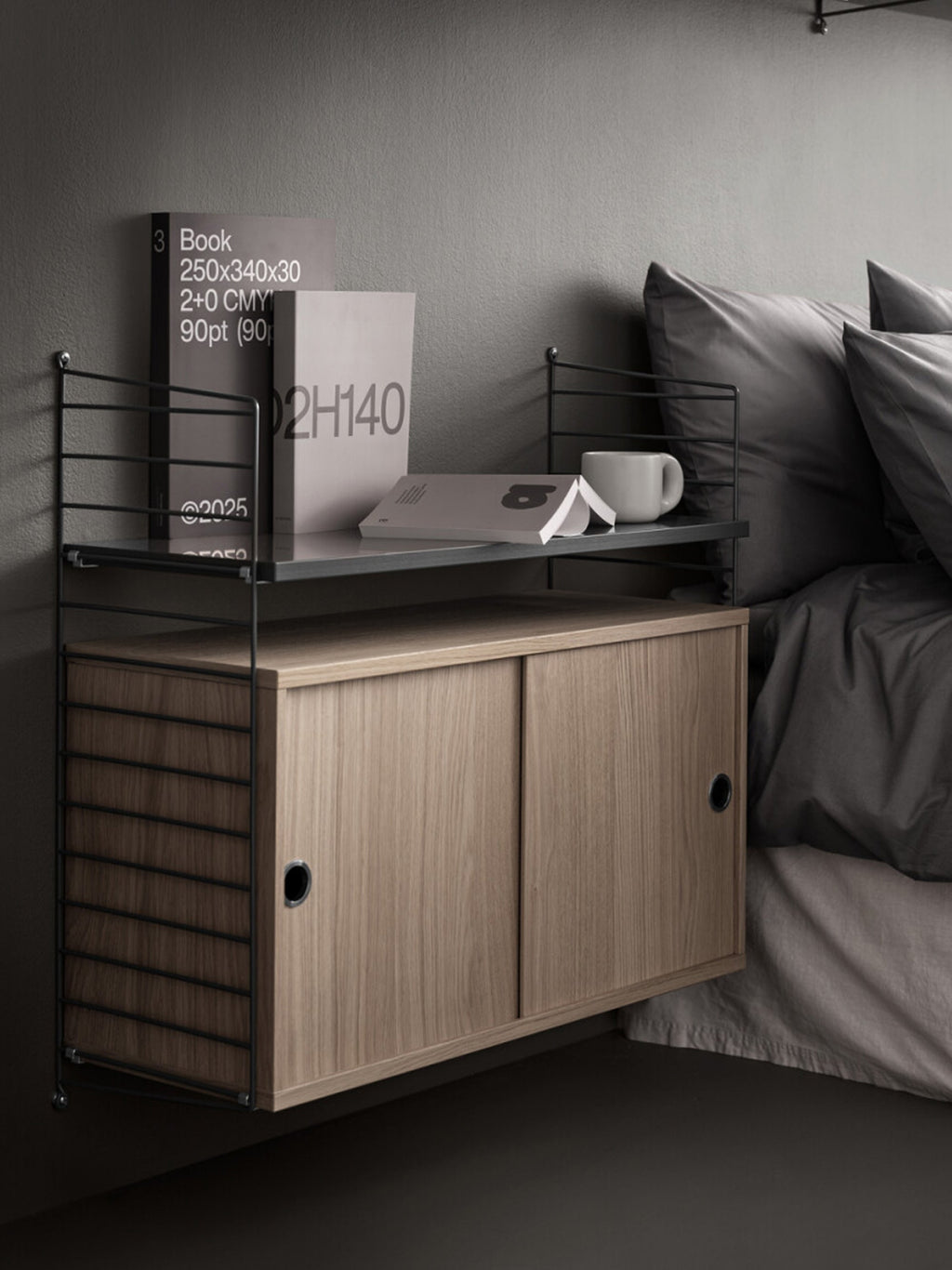 Cabinet String System with Sliding Doors, W 78 x D 30 cm