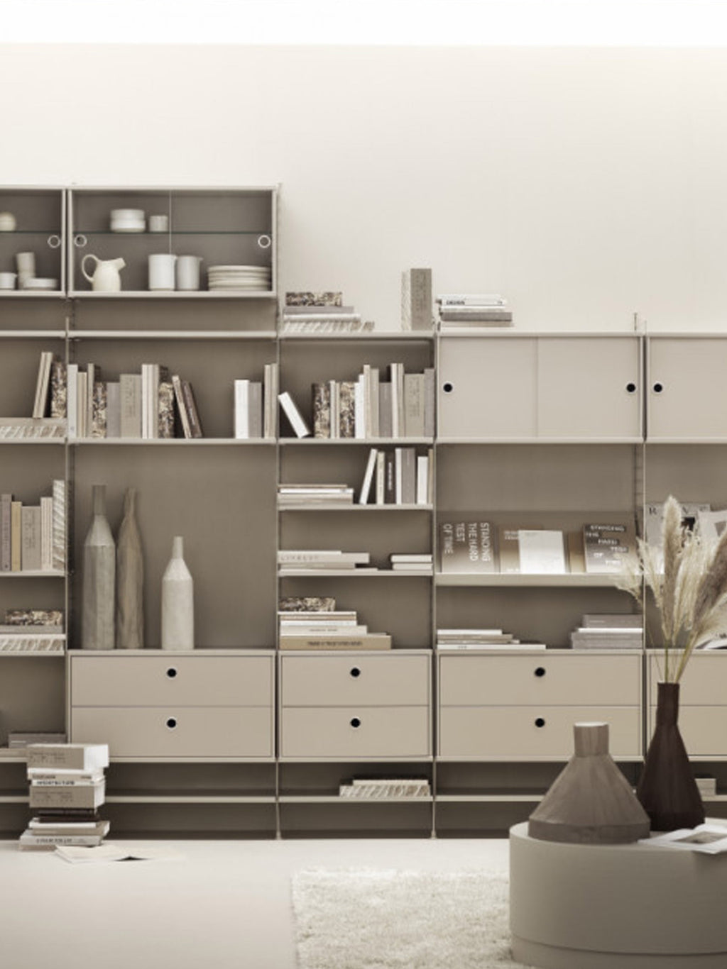 Display Cabinet String System with Sliding Glass Doors, W 78 x D 30 cm