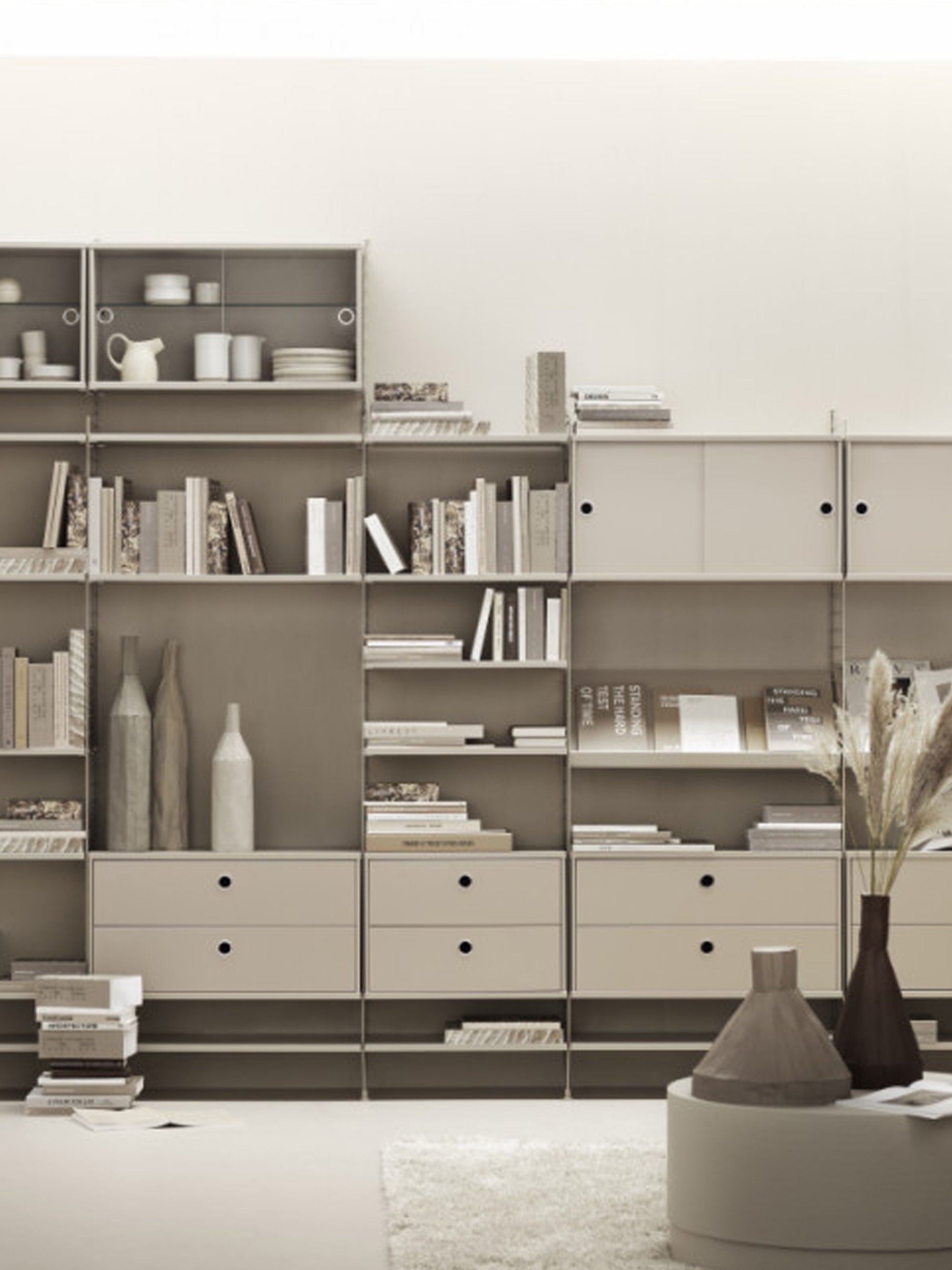 Display Cabinet String System with Sliding Glass Doors, W 78 x D 30 cm