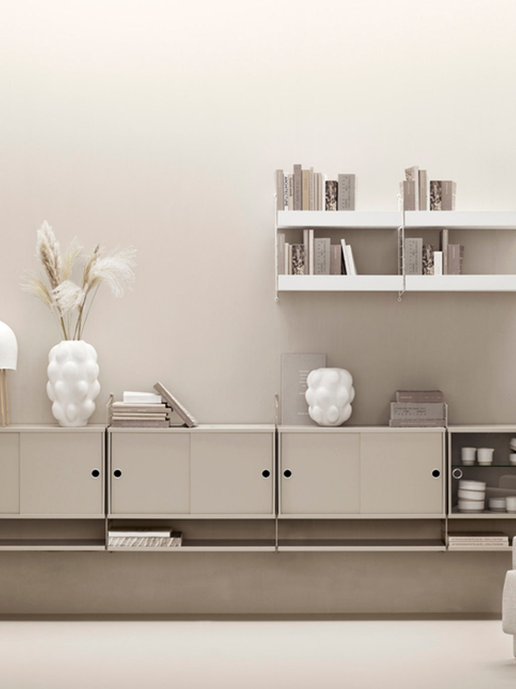 Cabinet String System with Sliding Doors, W 78 x D 20 cm