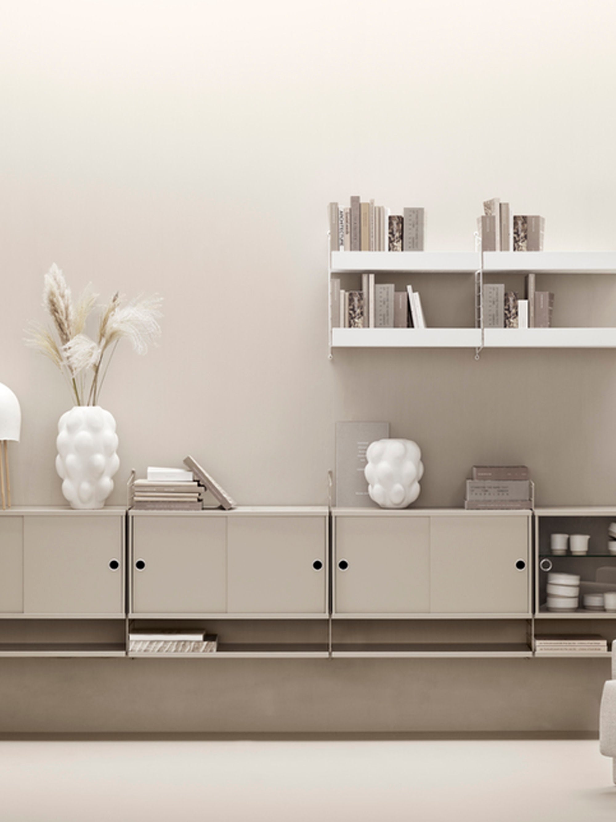 Cabinet String System with Sliding Doors, W 78 x D 20 cm