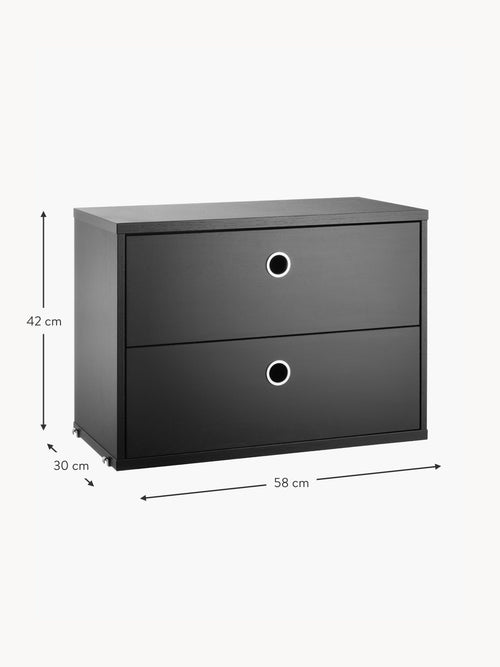 Cabinet String System with Drawers, W 58 x D 30 cm
