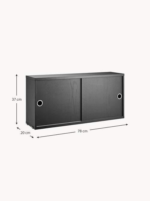Cabinet String System with Sliding Doors, W 78 x D 20 cm