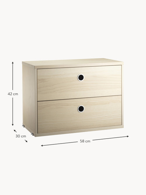 Cabinet String System with Drawers, W 58 x D 30 cm