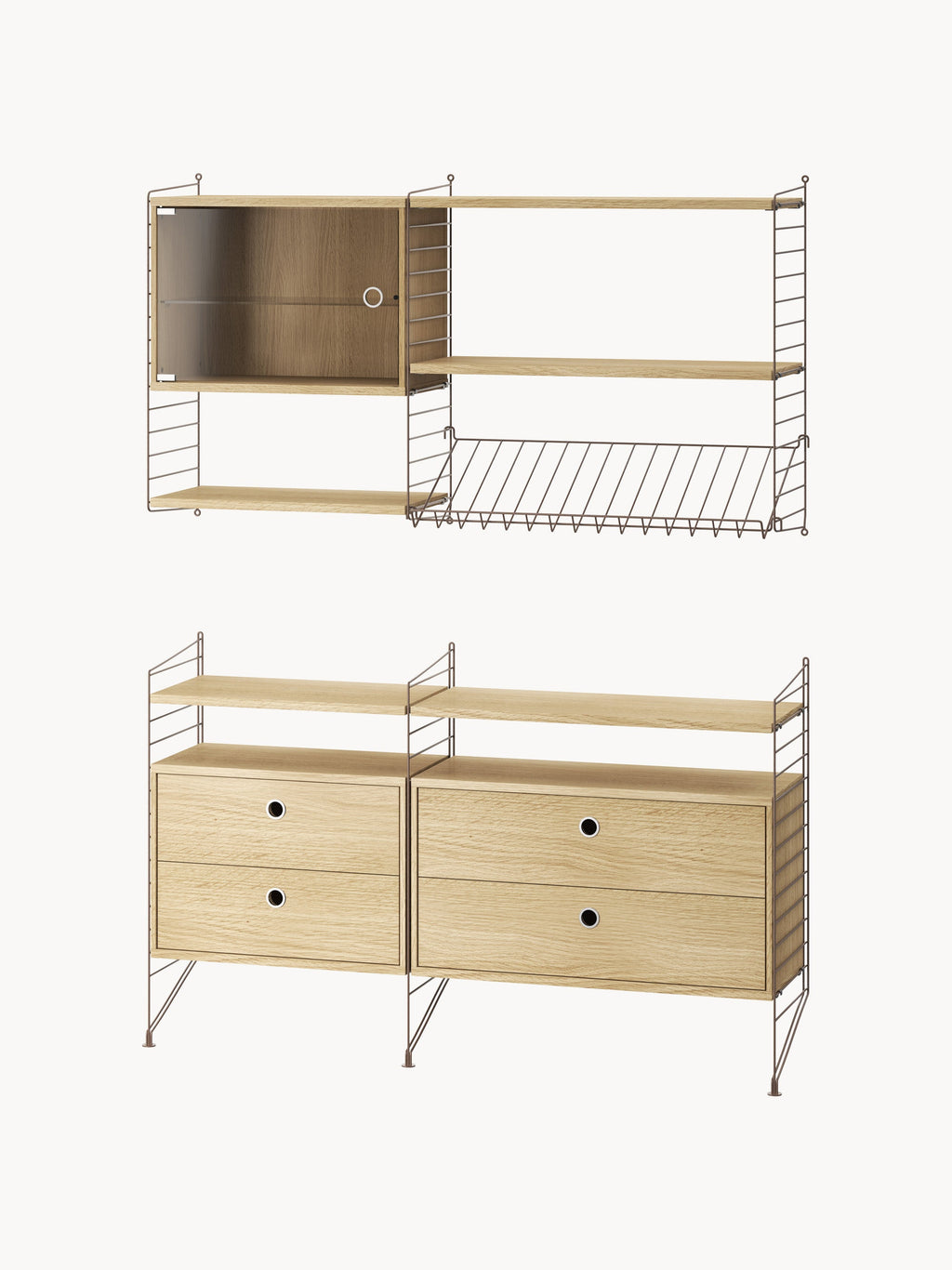 Cabinet String System with Drawers, W 58 x D 30 cm