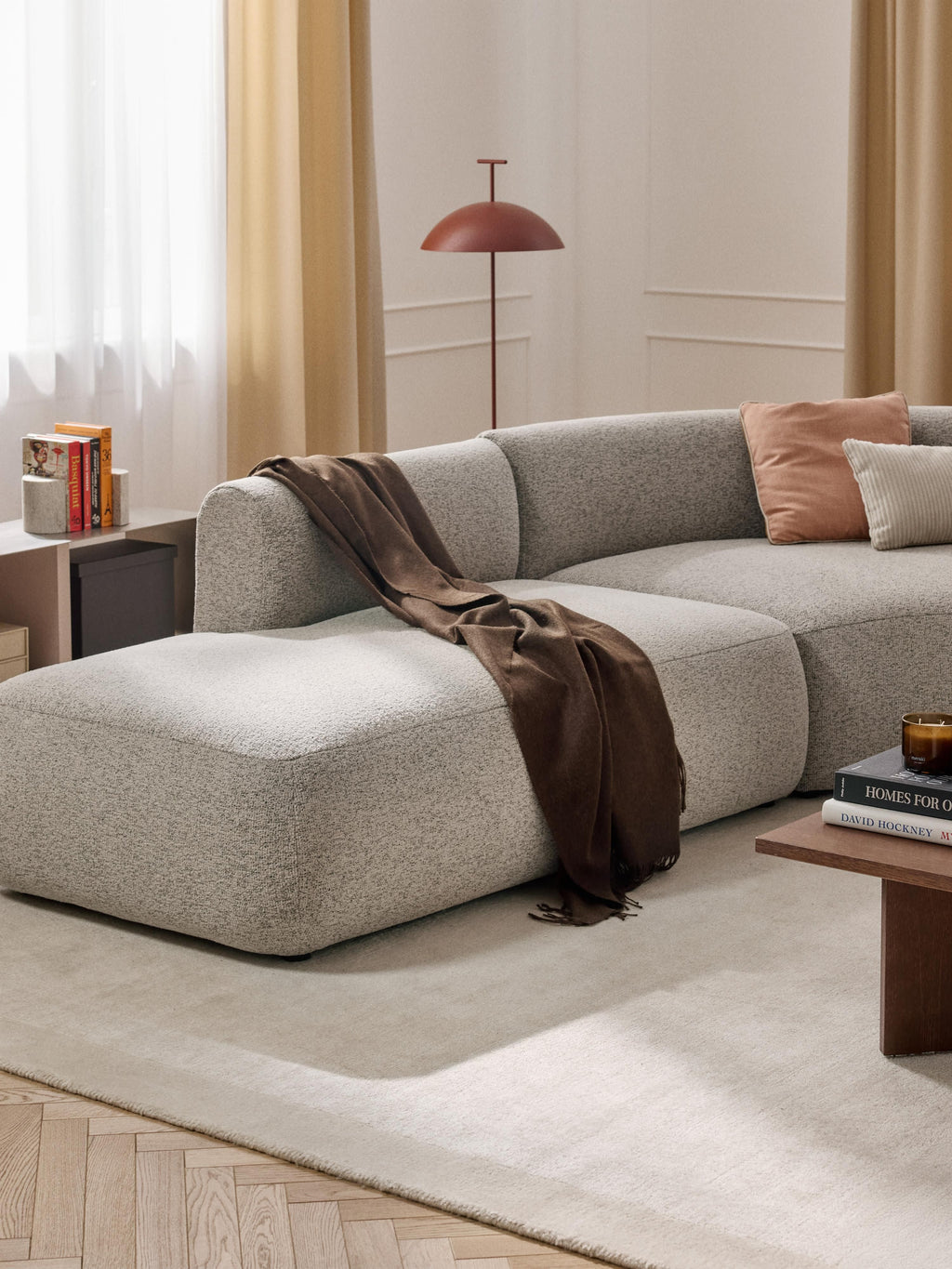 Sofia Modular Bouclé Corner Sofa (4-seater)
