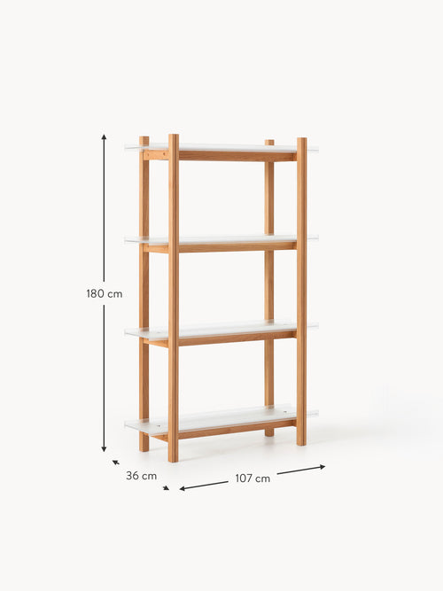 Alex Large Oak Shelving Unit with Glass Shelves