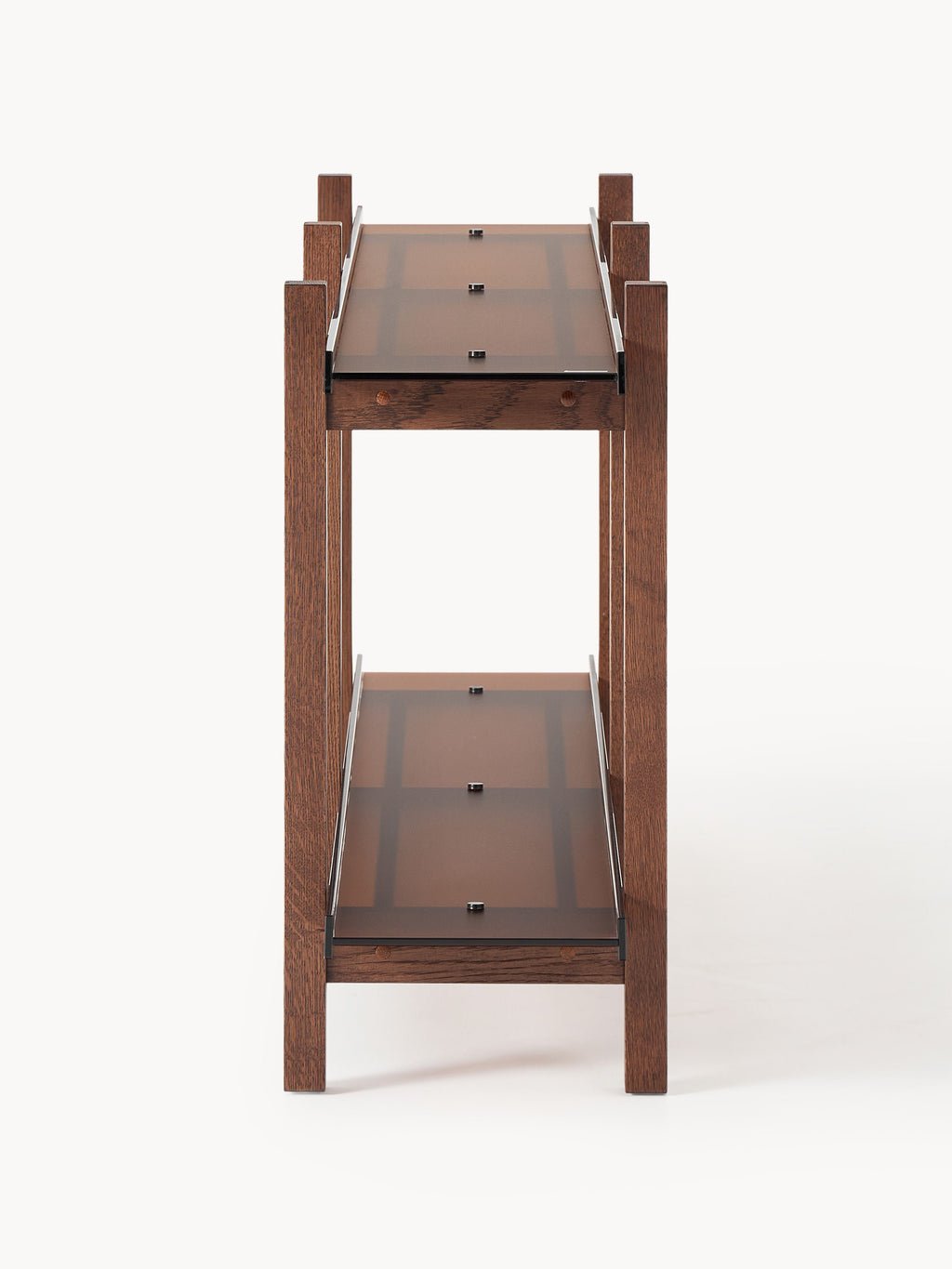 Alex Oak Shelving Unit with Glass Shelves