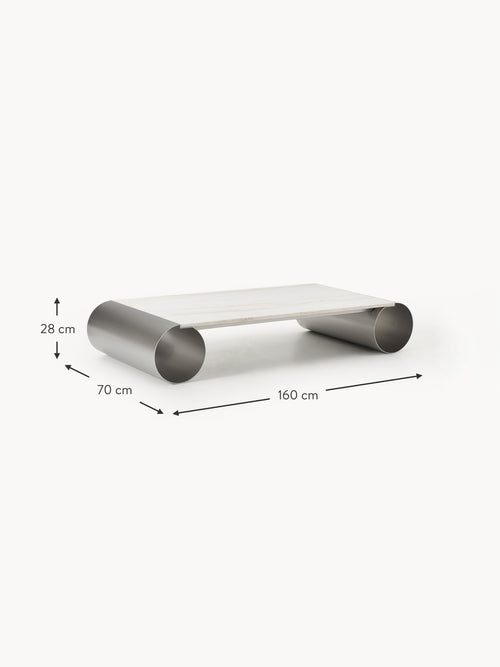 Blaze XL Coffee Table with Marble Top, W 160 cm