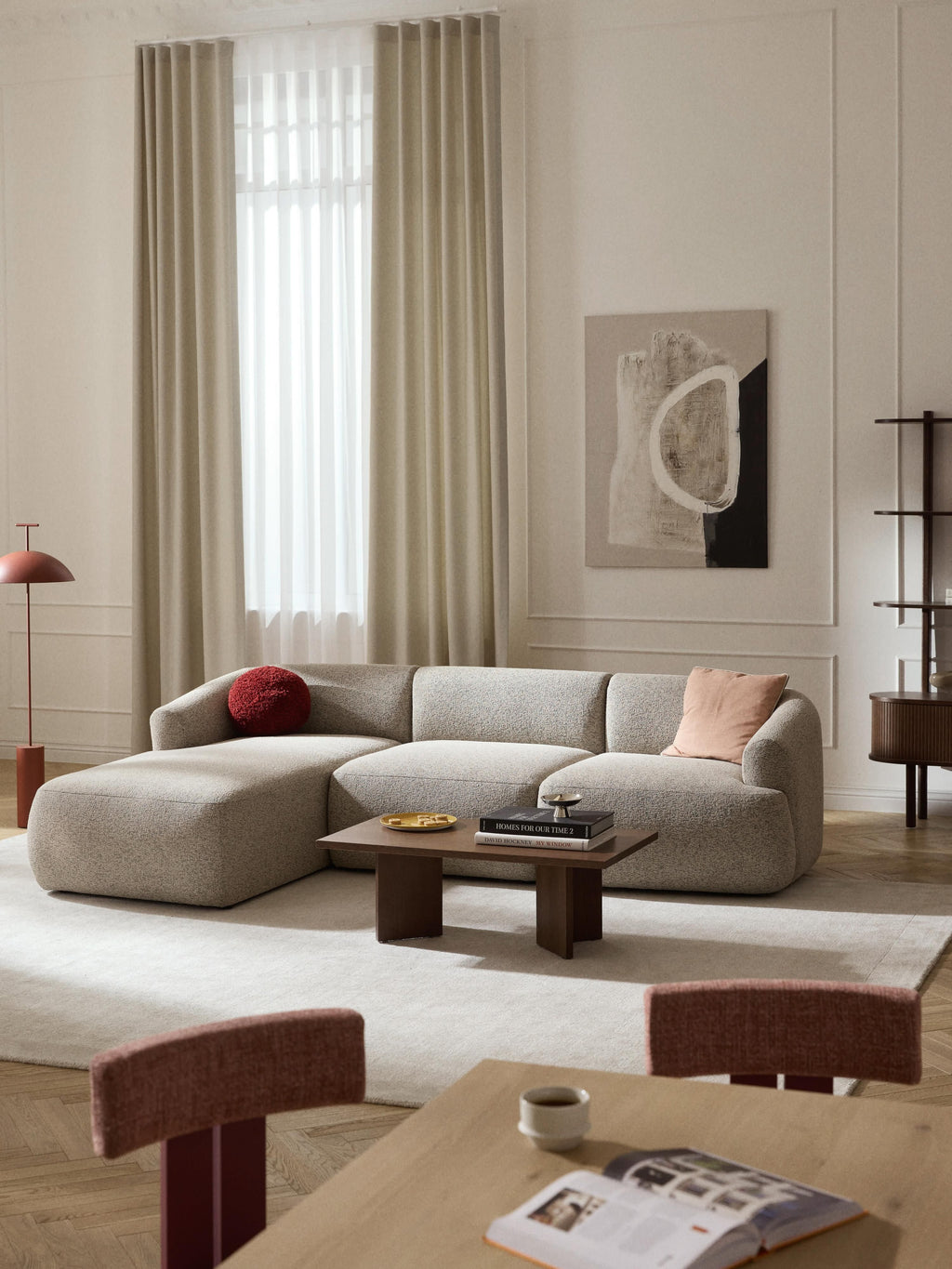 Sofia Modular Bouclé Corner Sofa (4-seater)
