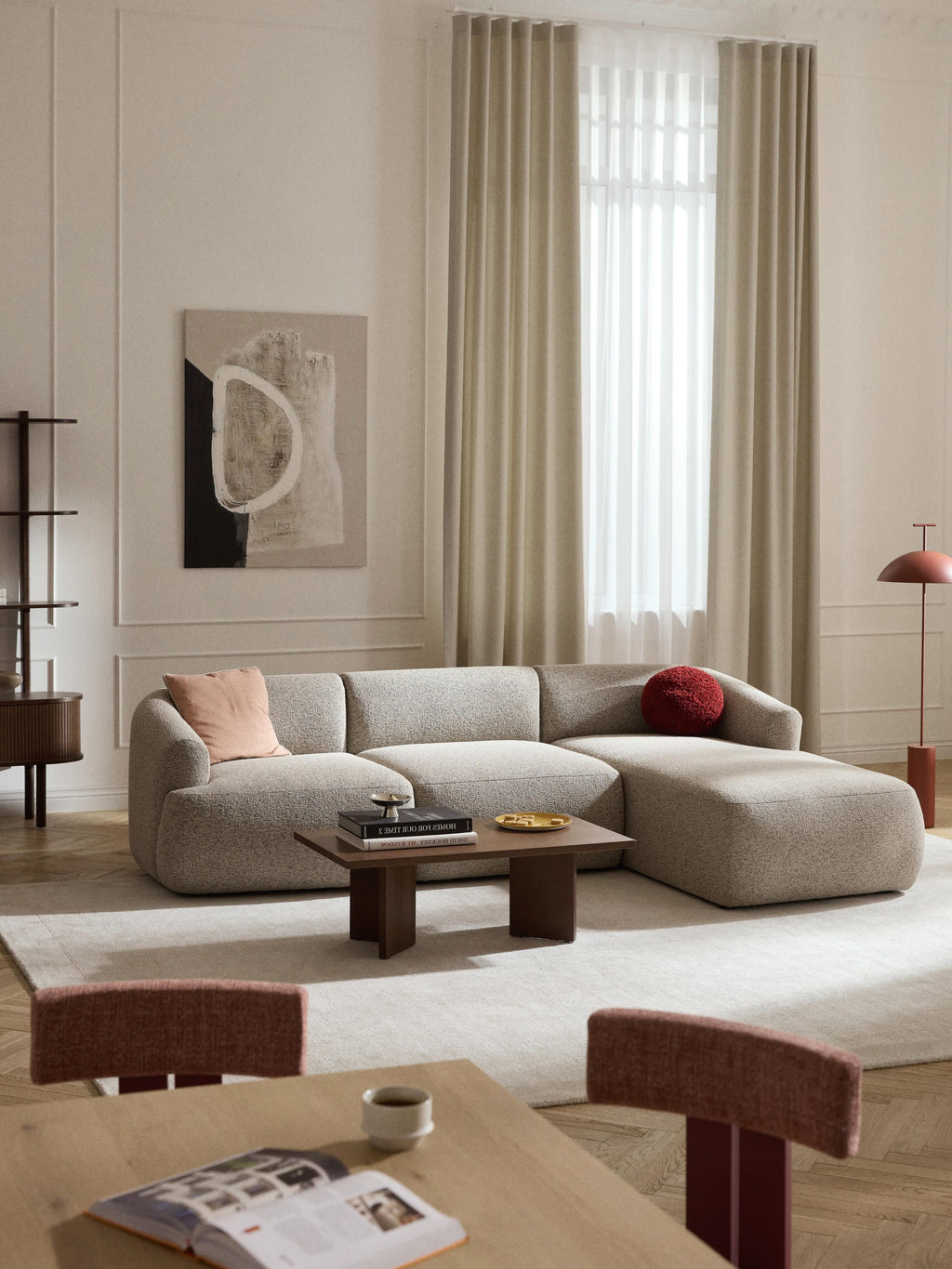 Sofia Modular Bouclé Corner Sofa (4-seater)