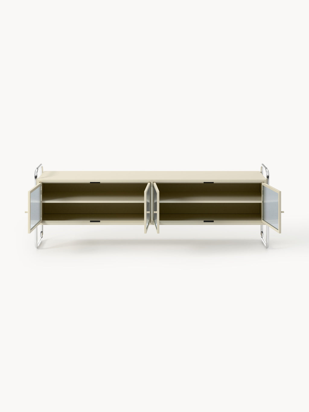 Robyn Metal Lowboard with Glass Front
