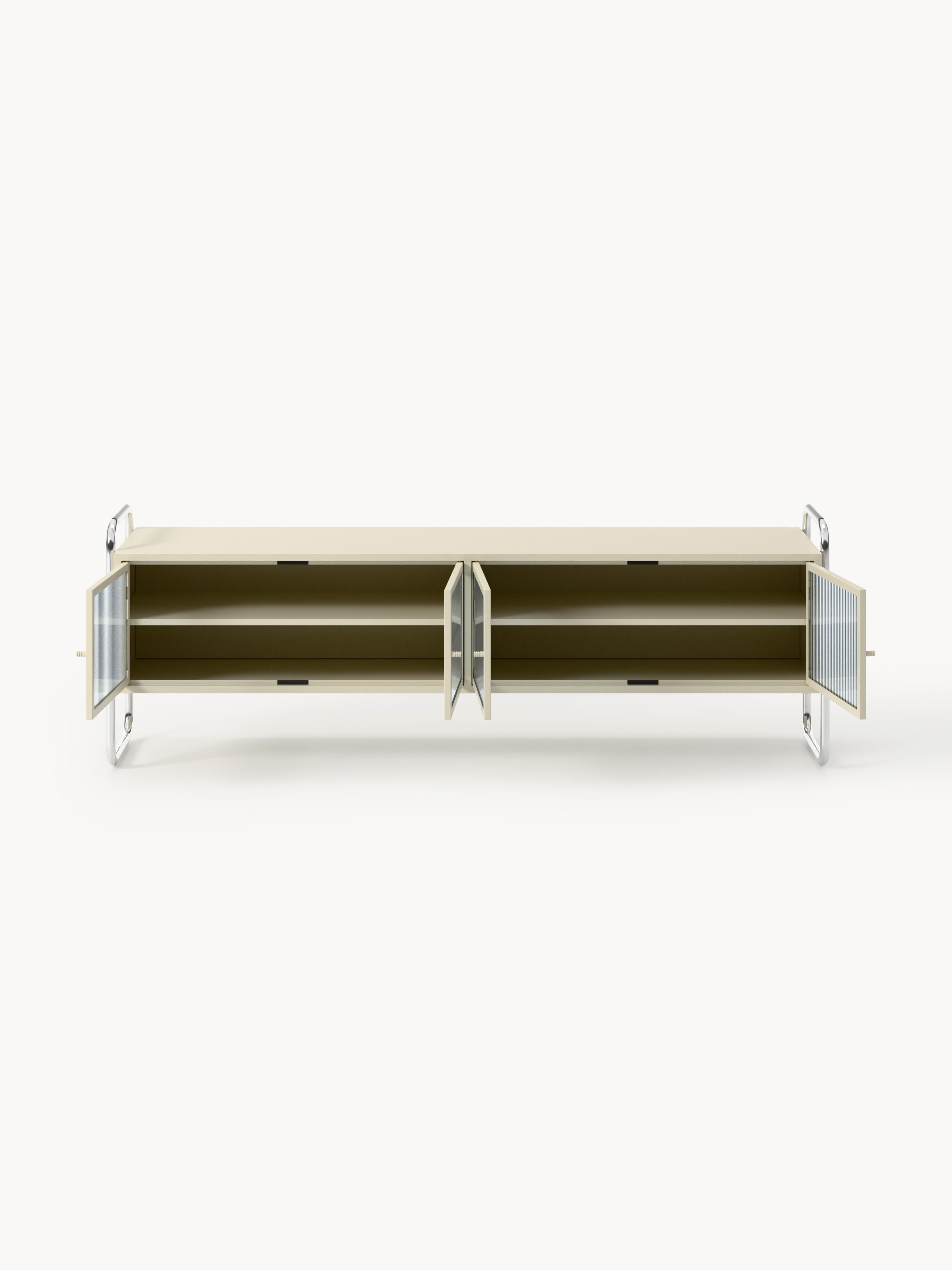 Robyn Metal Lowboard with Glass Front