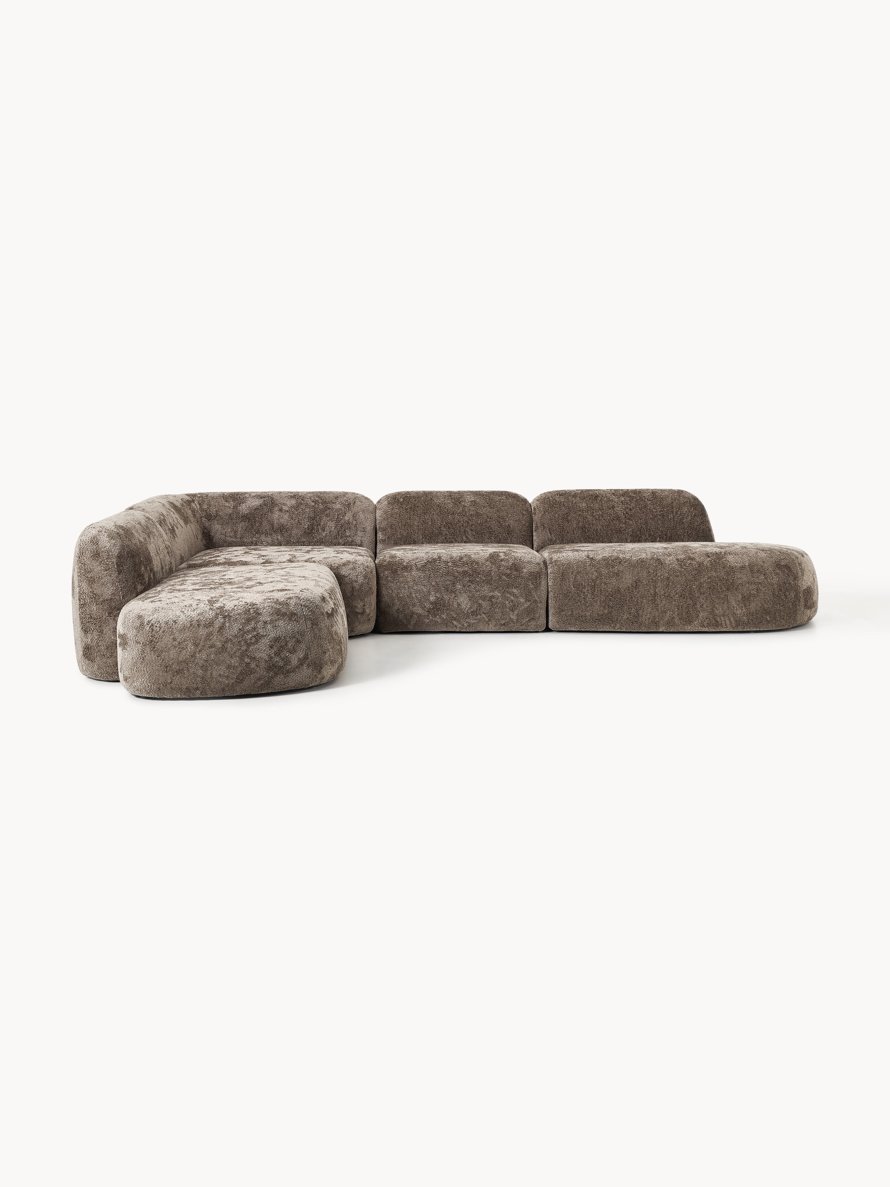 Gallery image 1 - XL Modular Teddy Bouclé Corner Sofa Wolke with Chaise Ends