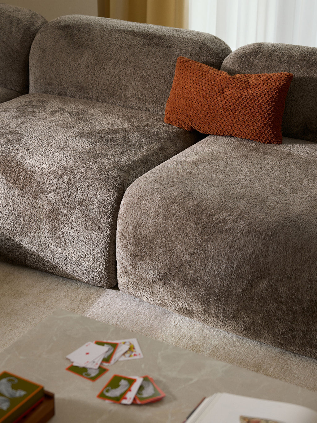 Wolke XL Modular Teddy Bouclé Corner Sofa with Chaise Ends
