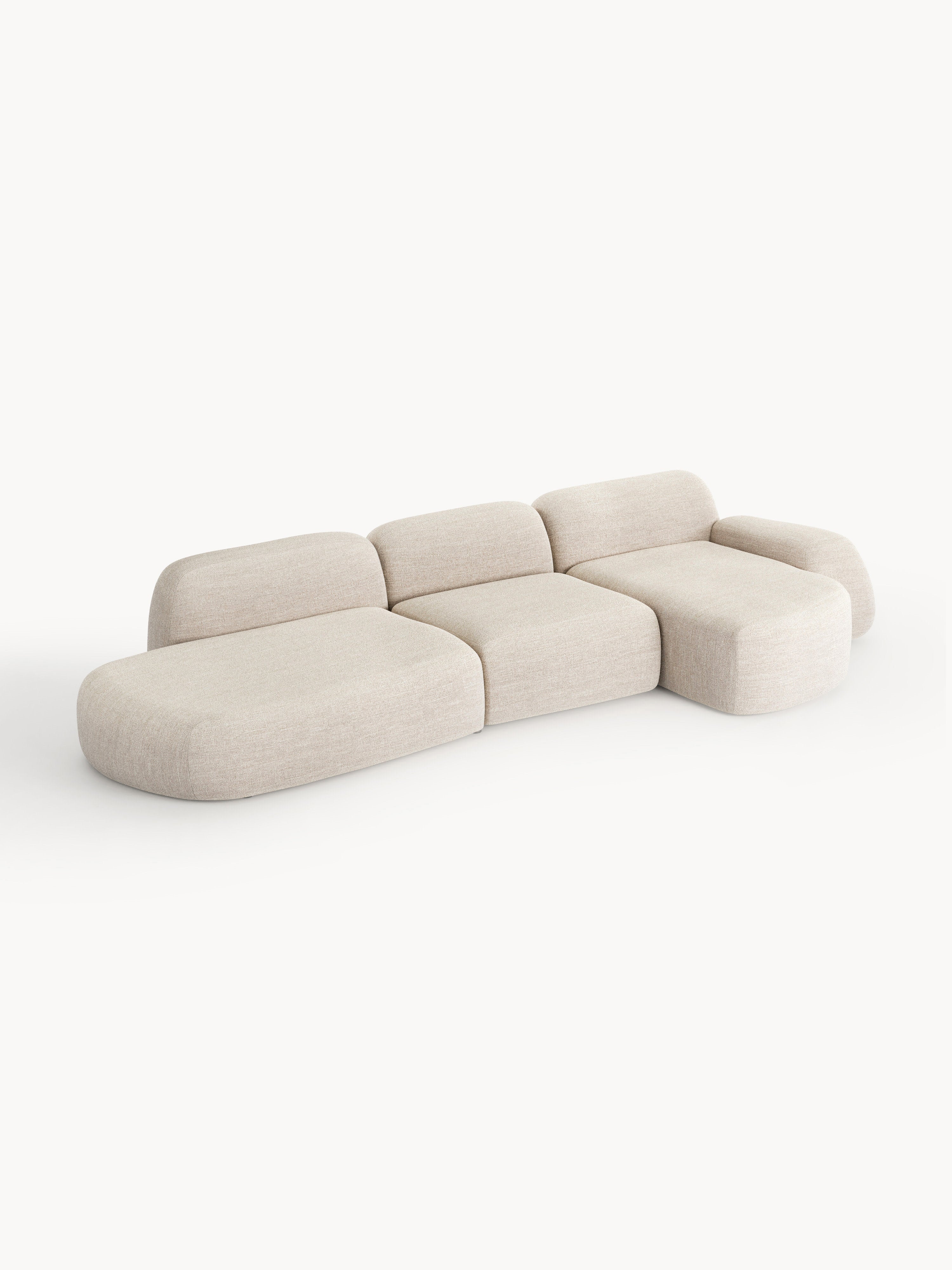 Wolke Modular Bouclé Corner Sofa (4-seater) with Chaise End