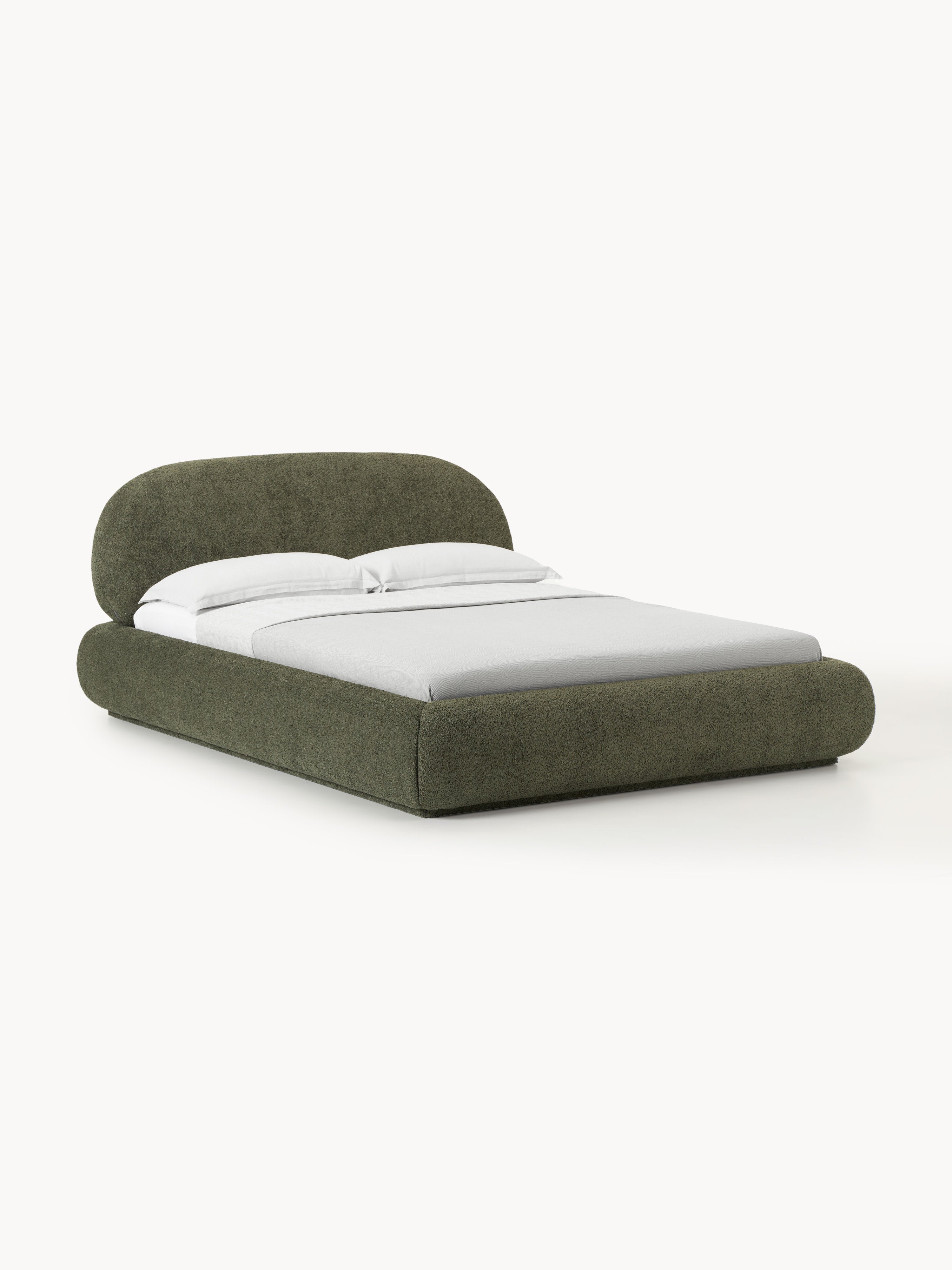 Gallery image 1 - Upholstered Teddy Bouclé Bed Alba