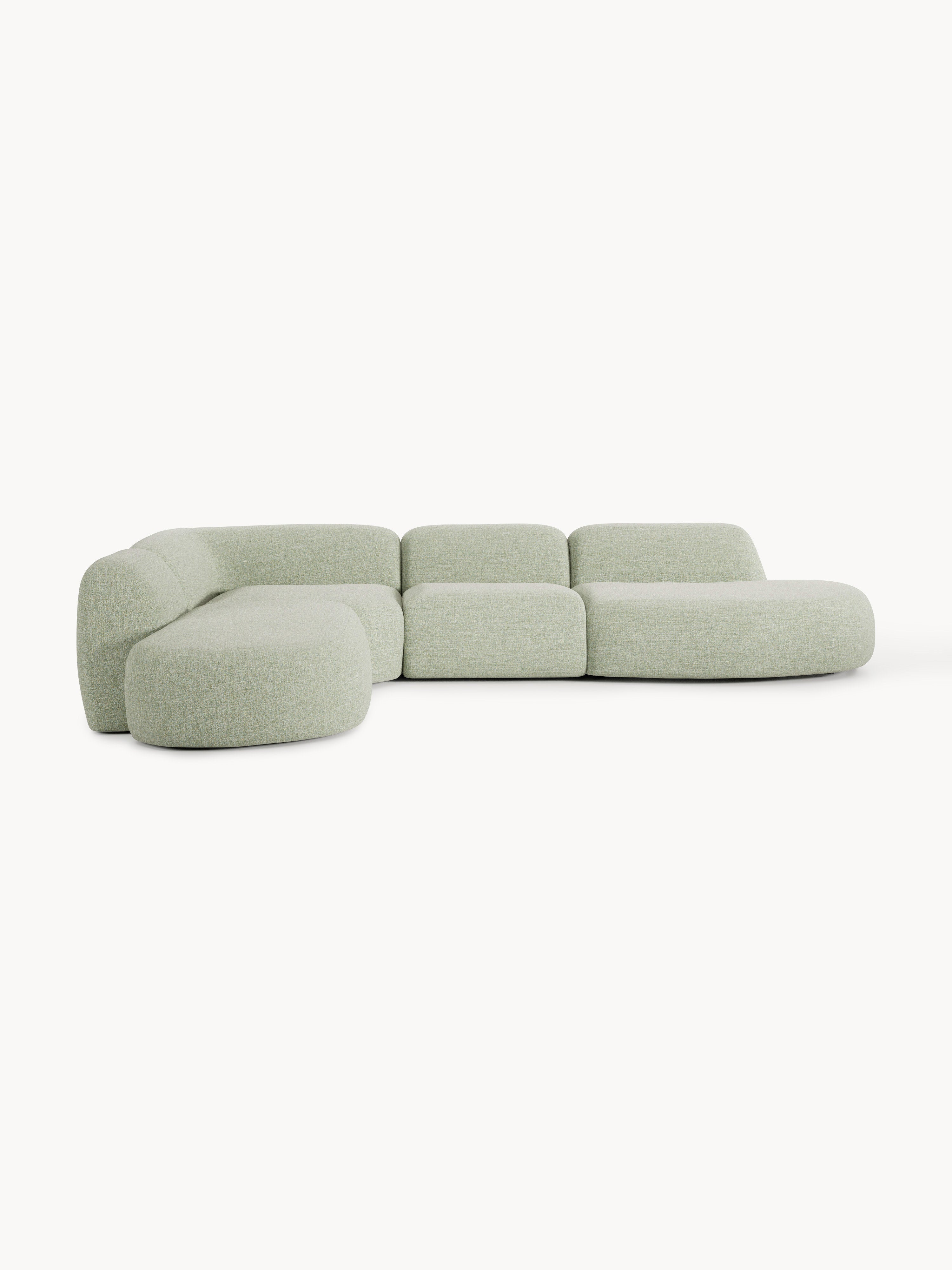 Gallery image 1 - XL Modular Bouclé Corner Sofa Wolke with Chaise Ends