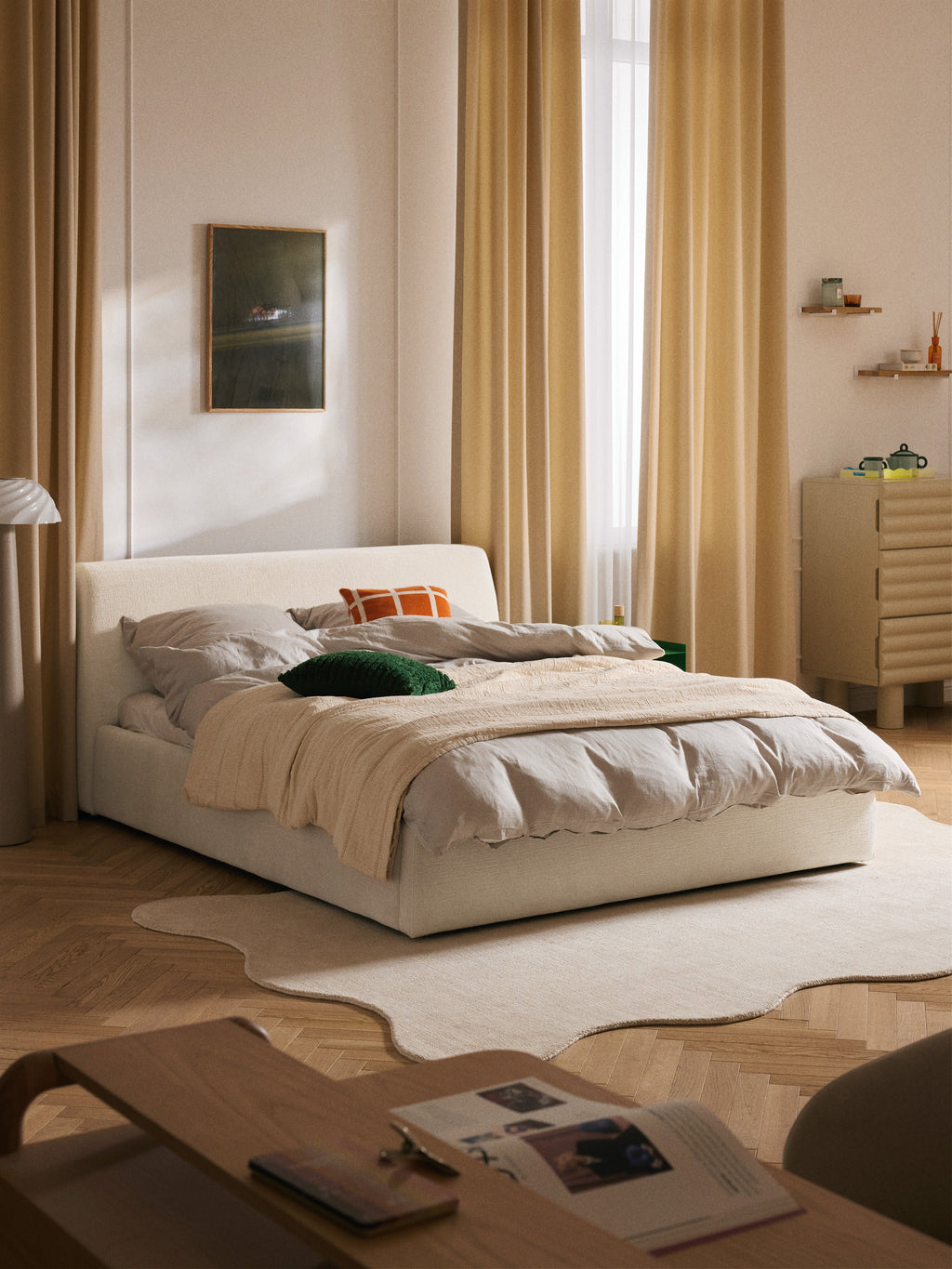 Cloud Upholstered Bed with Storage