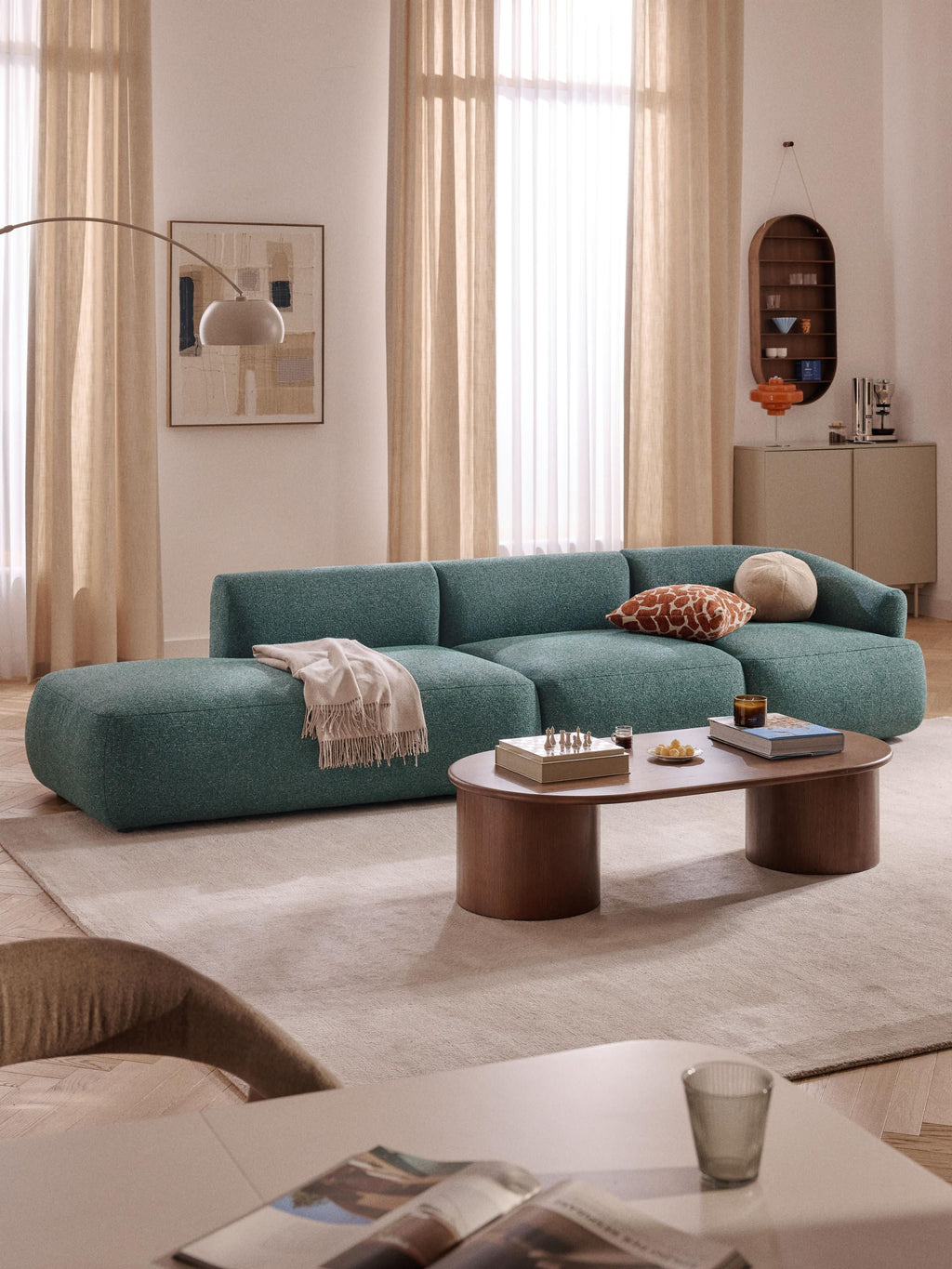 Sofia Modular Bouclé Chaise (4-seater)