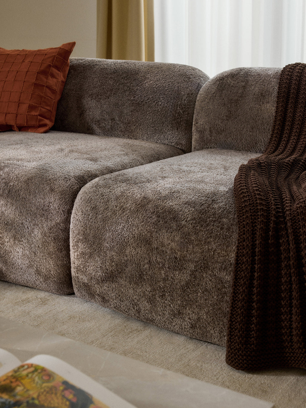 Wolke Modular Teddy Bouclé Chaise (3-seater)