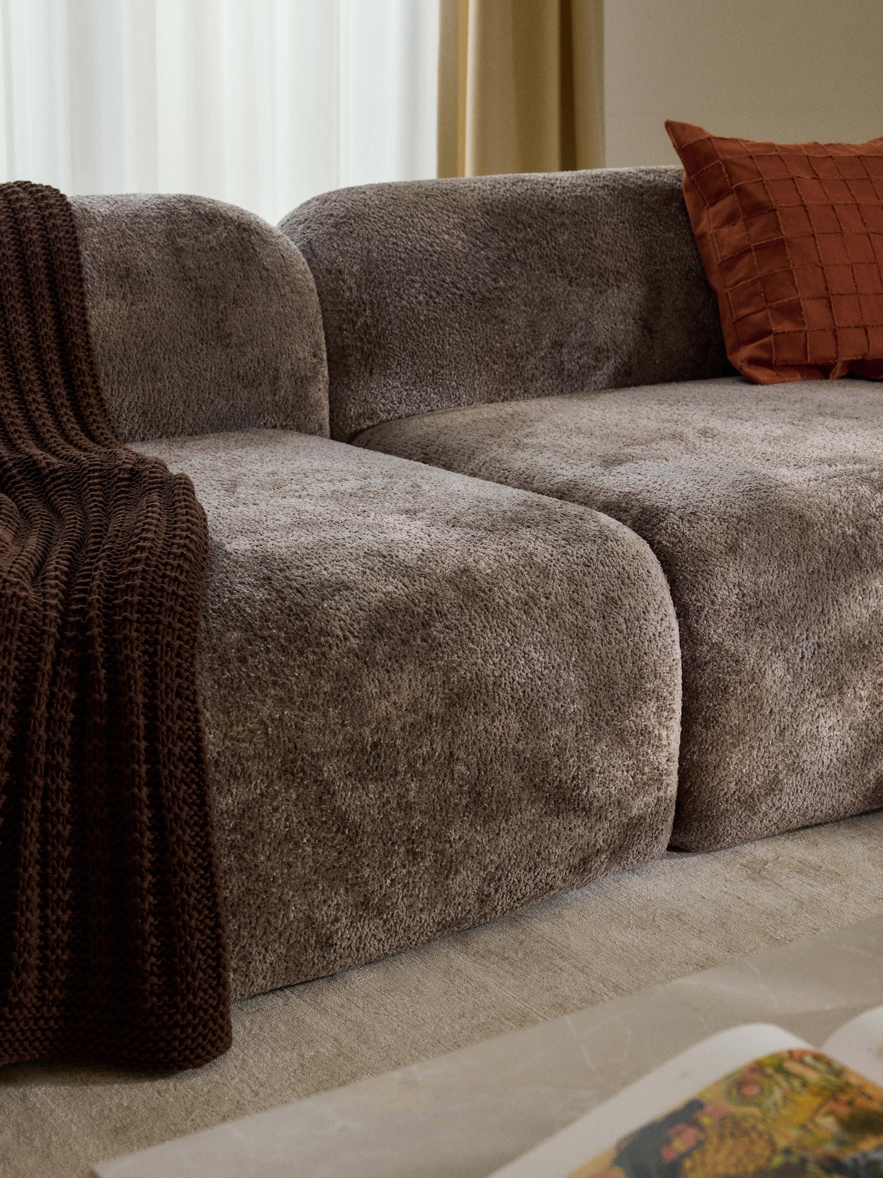 Wolke Modular Teddy Bouclé Chaise (3-seater)