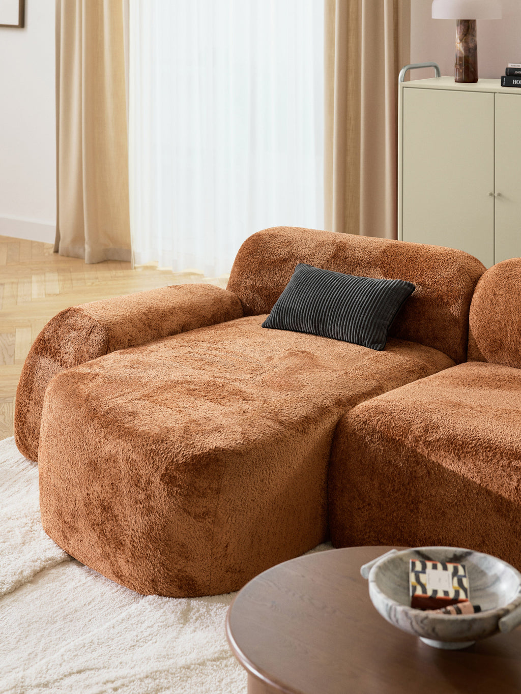 Wolke Teddy Bouclé Chaise Corner Module