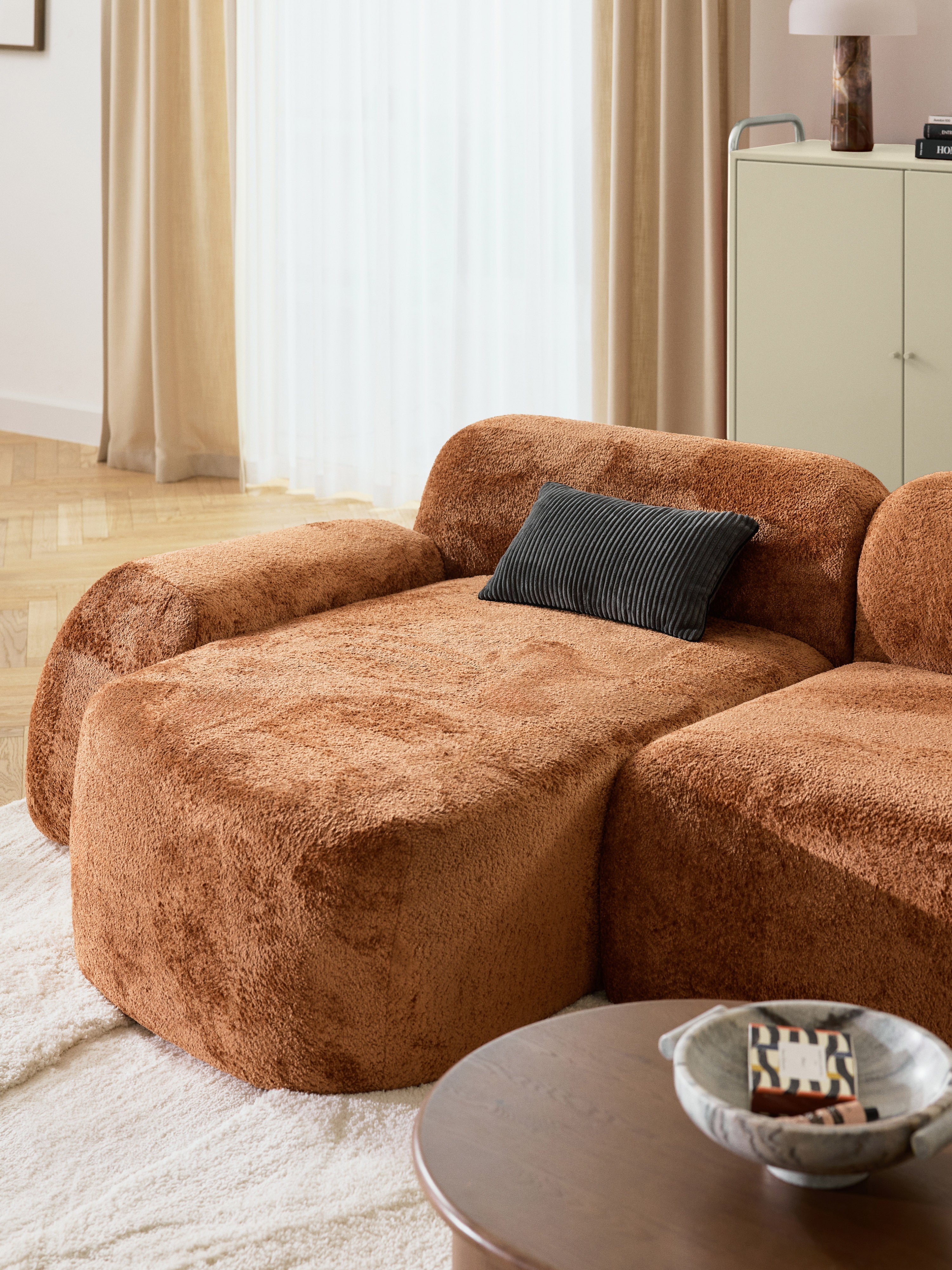 Wolke Teddy Bouclé Chaise Corner Module