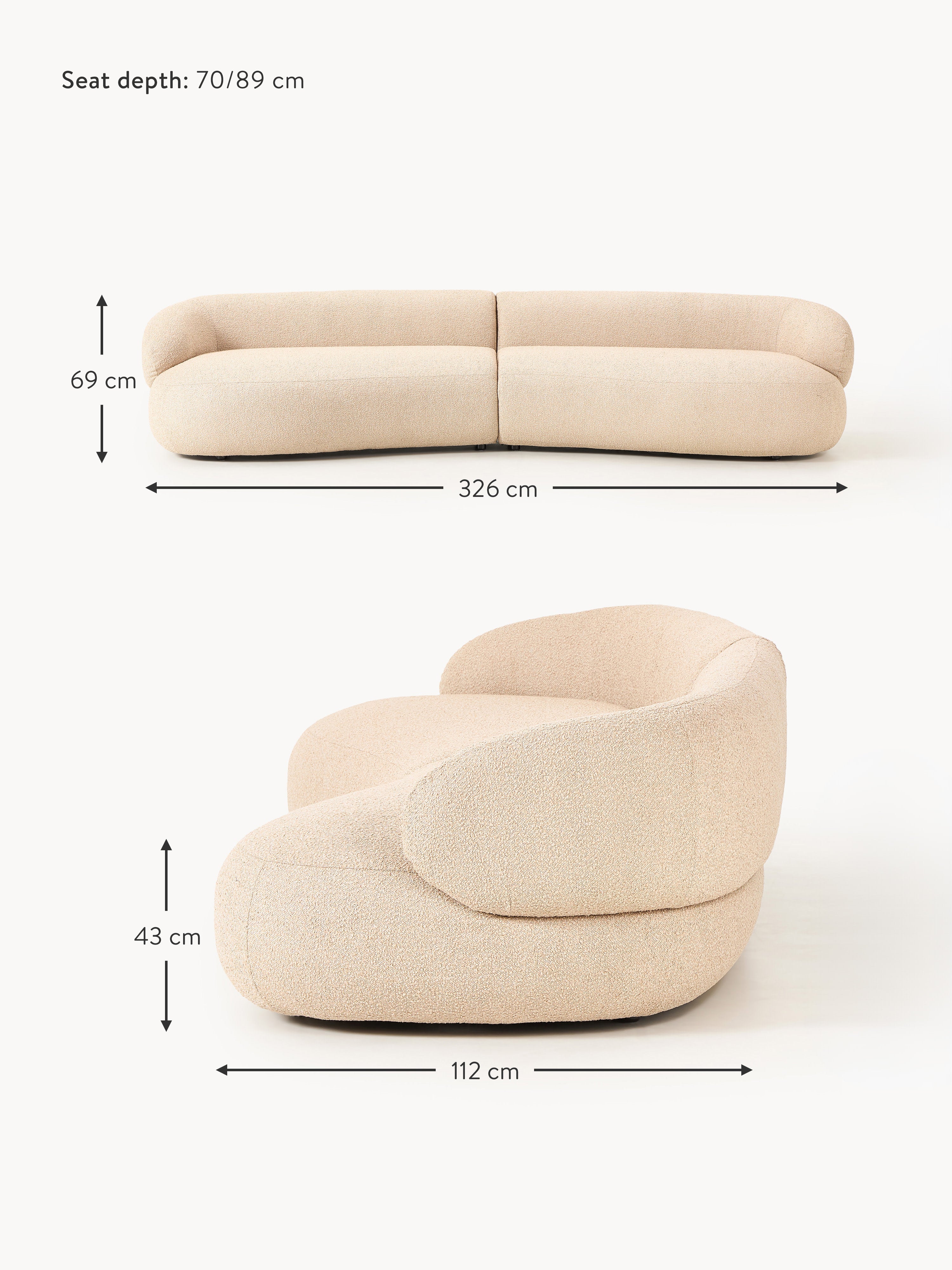 Alba Bouclé Sofa (4-seater)