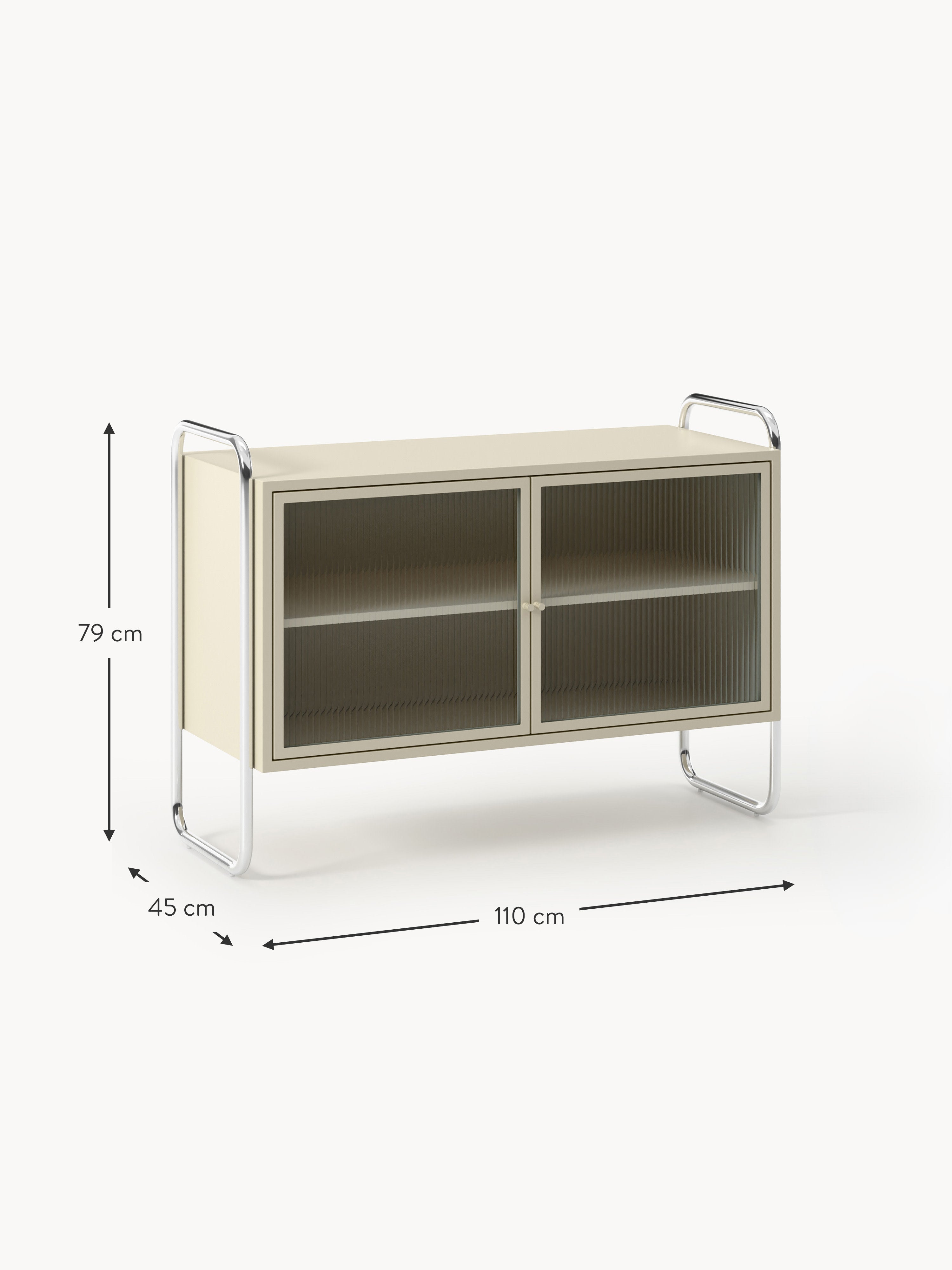 Robyn Metal Sideboard with Glass Front