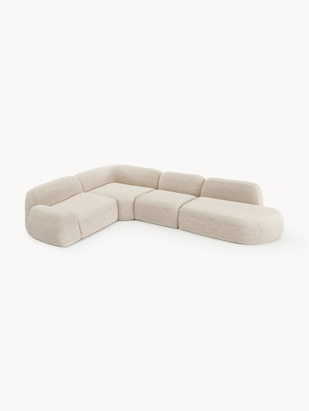 Wolke XL Modular Bouclé Corner Sofa with Chaise End