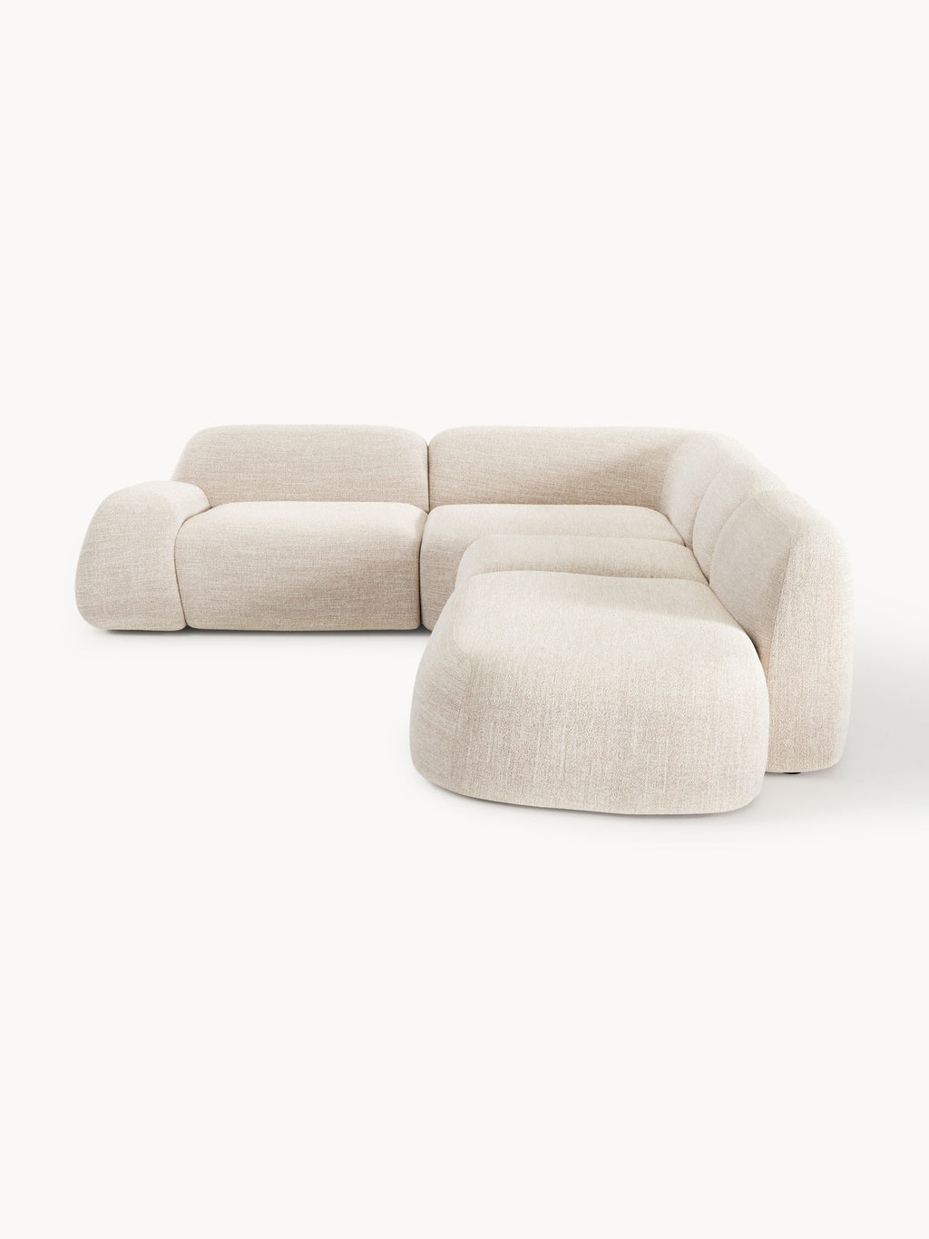 Wolke XL Modular Bouclé Corner Sofa with Chaise End