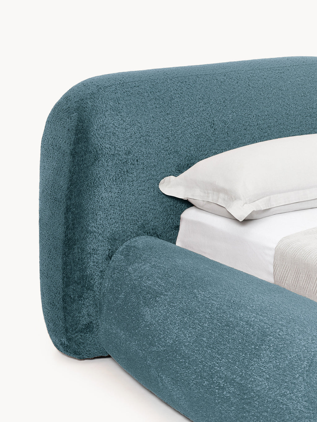 Wolke Upholstered Teddy Bouclé Bed with Storage