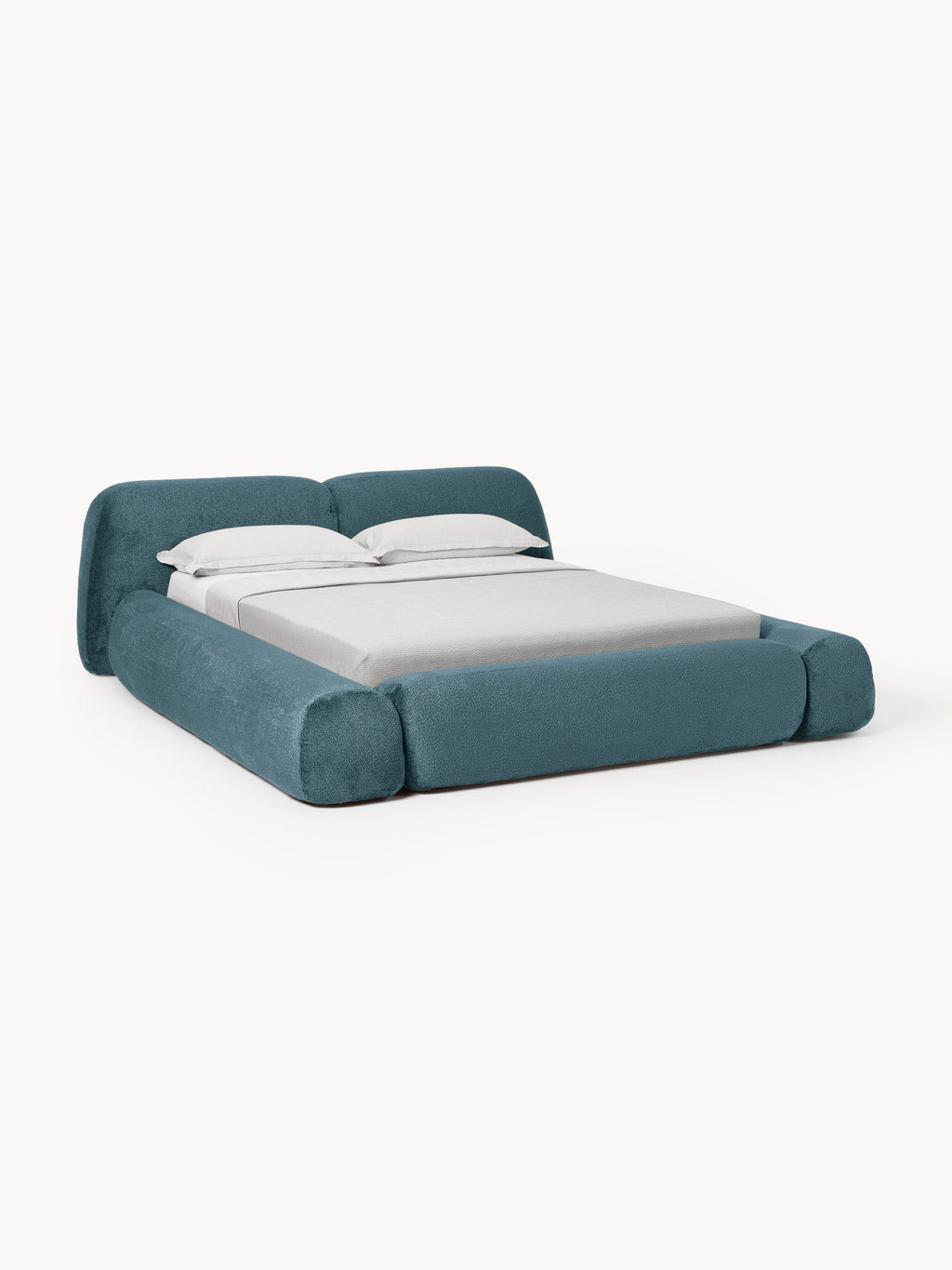 Wolke Upholstered Teddy Bouclé Bed with Storage
